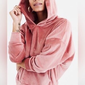 American Eagle Outfitters Dusty Pink Velvet Hoodie